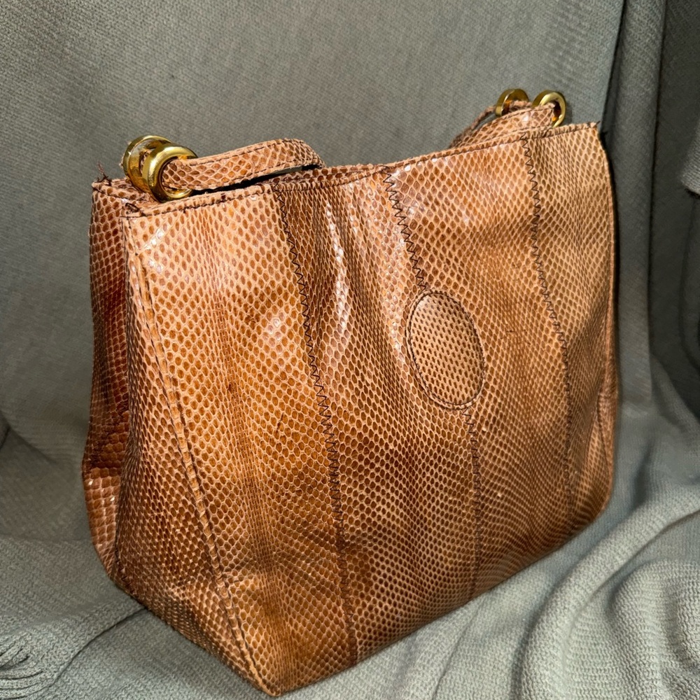 Susan Gail Brown genuine snake skin Shoulder Bag